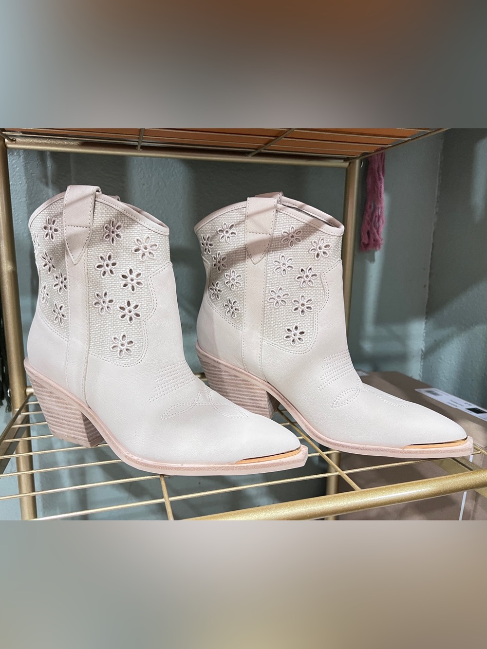 Dolce Vita Oatmeal Floral Eyelet Boot